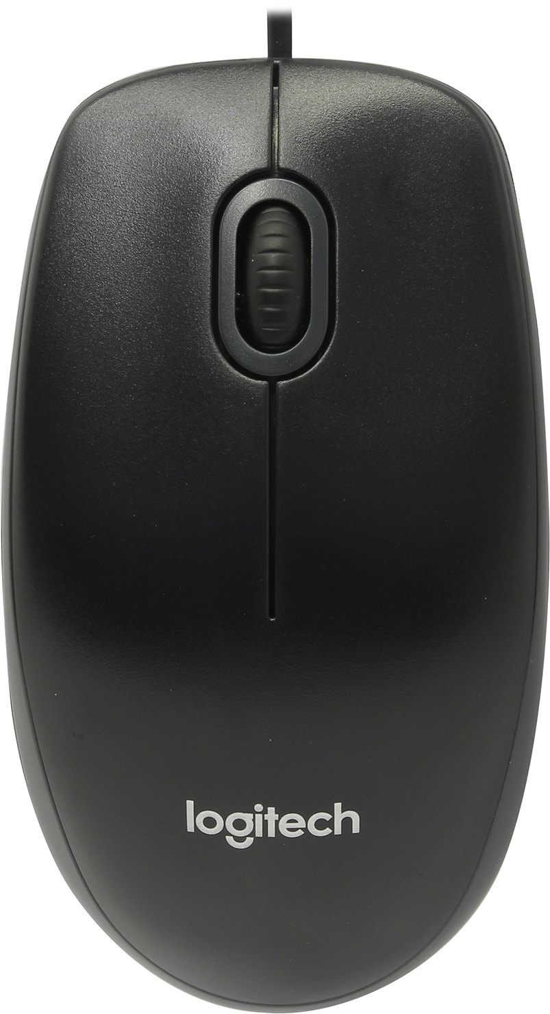 Мышь проводная Logitech B100 1000dpi оптическая светодиодная USB черный 910-005547 975₽