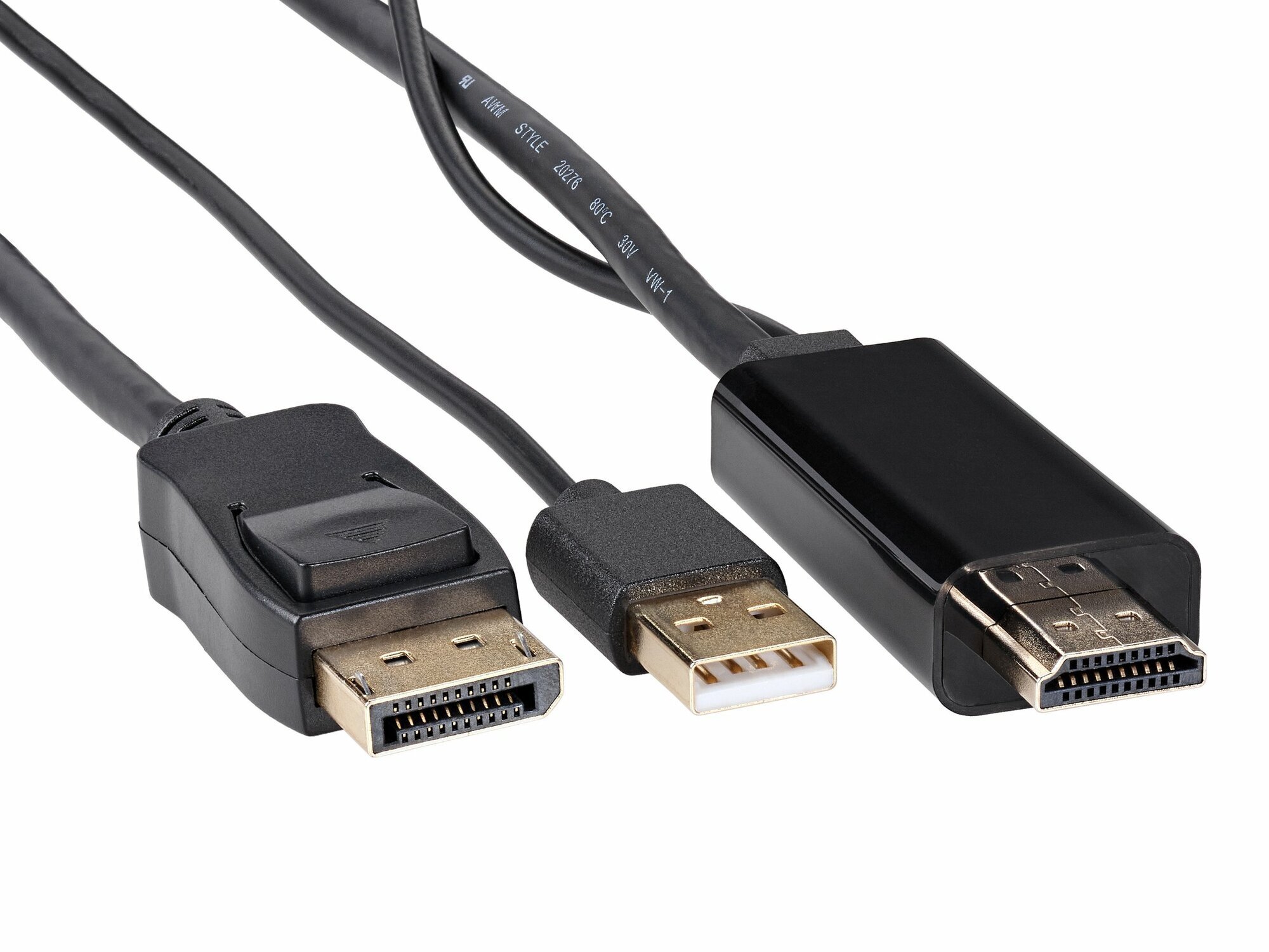 

Кабель-переходник (адаптер) HDMI(19M)/USB 2.0(AM)-DisplayPort (M) 4K, 1.8 м, черный VCOM CG599AC-1.8M (CG599AC-1.8M), CG599AC-1.8M