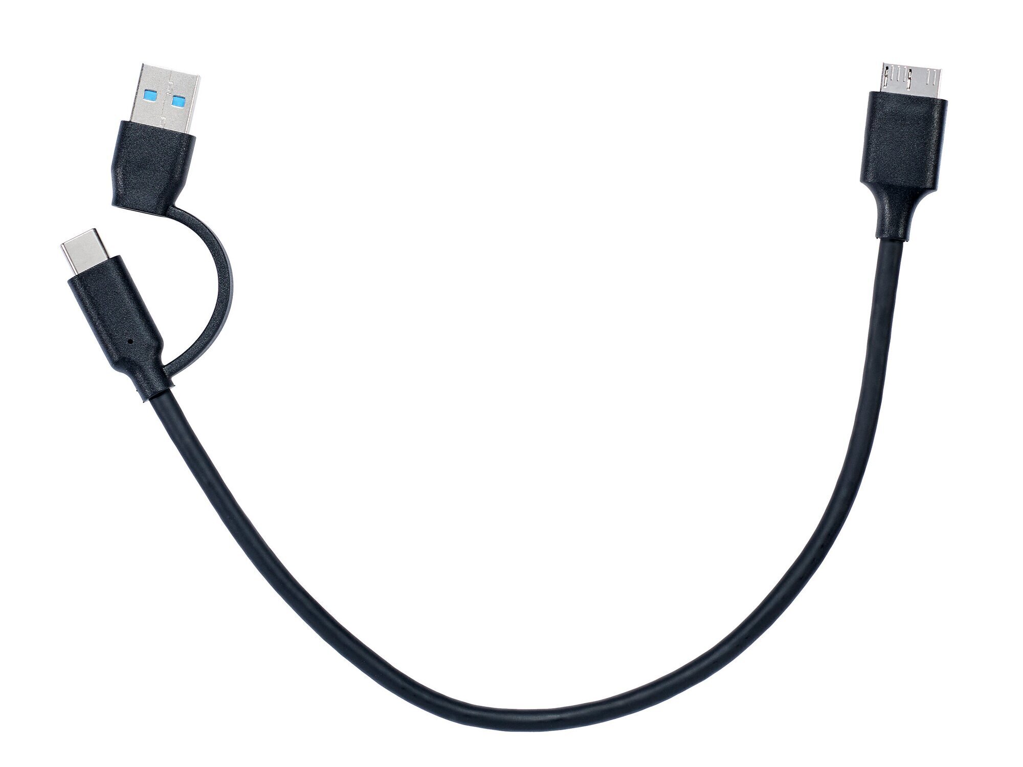 

Кабель USB 3.0(Bm)-USB 3.1 Type-C(m)+USB 3.1 A(m), 30 см, черный, Telecom TUS714-0.3M (TUS714-0.3M), TUS714-0.3M