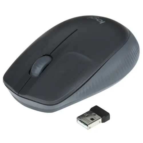 Мышь беспроводная Logitech M190, 1000dpi, оптическая светодиодная, USB/Радиоканал, черный/серый (910-005924)