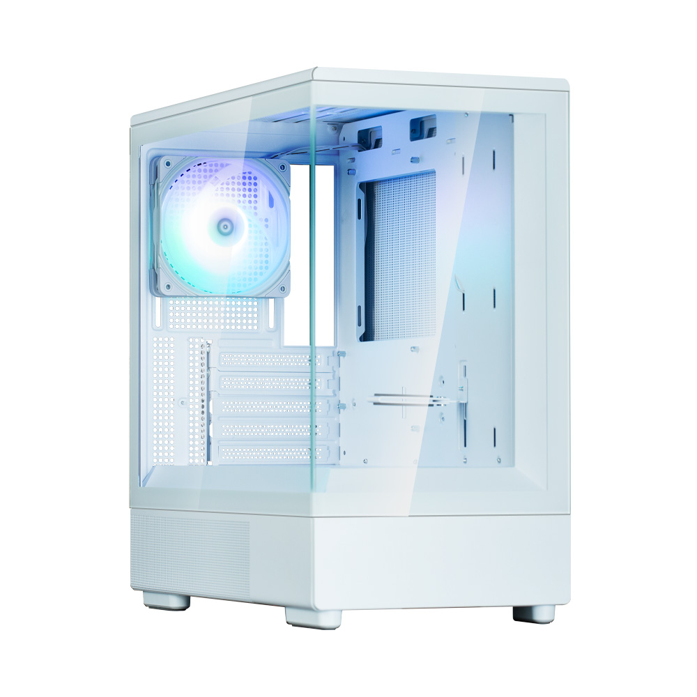 Корпус Zalman P10, mATX, Mini-Tower, USB 3.0, USB Type-C, RGB подсветка, белый, без БП (P10 White)