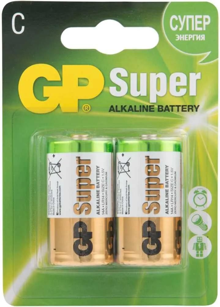 Батарея GP Super Alkaline, C (R14/LR14), 1.5V, 2 шт. (2674_) - фото 1