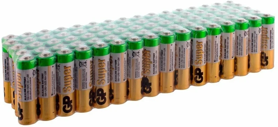

Батарея GP Super Alkaline, AA (LR06/15А), 1.5V, 80 шт. (15145_)