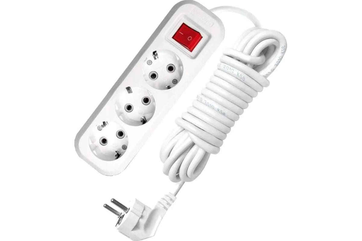 

Удлинитель UNIVersal S-303А, 3-розетки, 5 м, белый (1727), S-303А