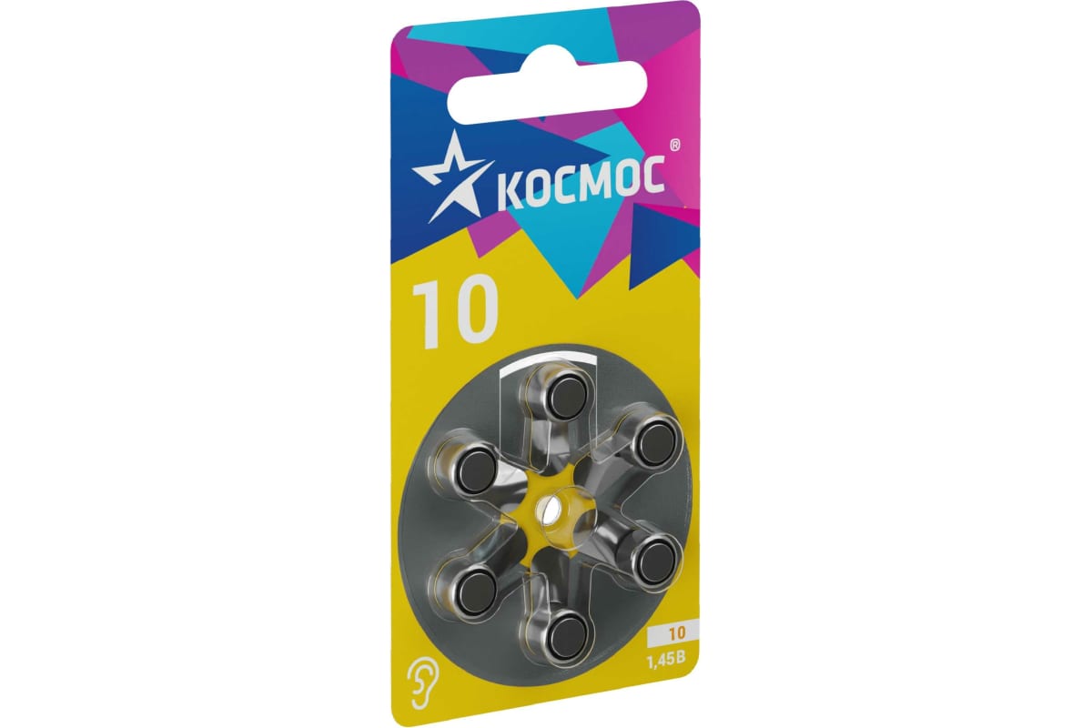 

Батарея Космос для слухового аппарата, ZA10, 1.45V, 6 шт. (KOCZA-10BL6)