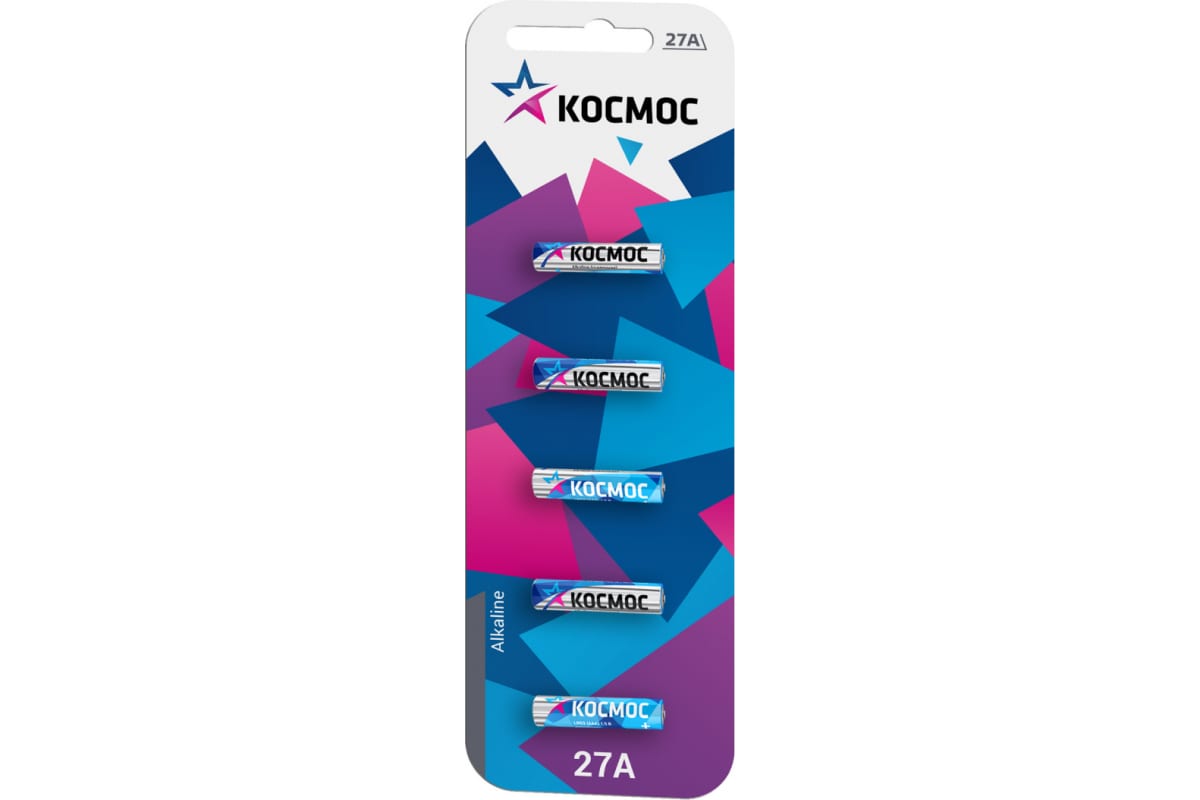 

Батарейка Космос A27 (MN27/V27A/GP27A), 12V, 5 шт. (KOC27A5BL)