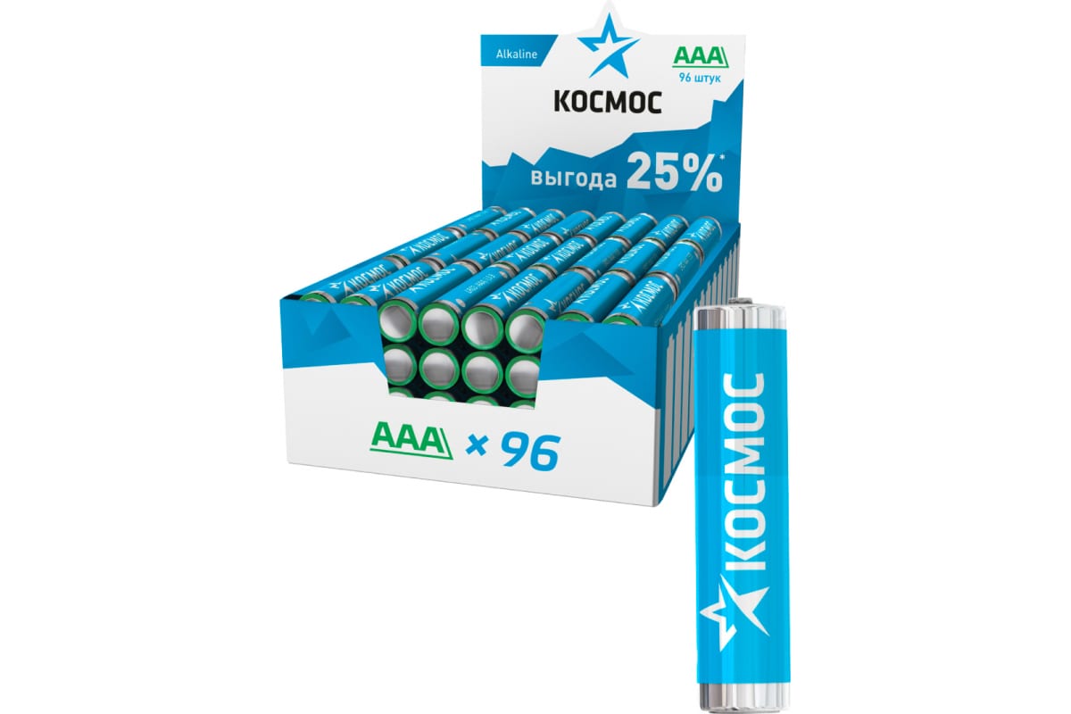

Батарея Космос AAA (LR03/24А), 1.5V, 96 шт. (KOCLR03_96BOX)