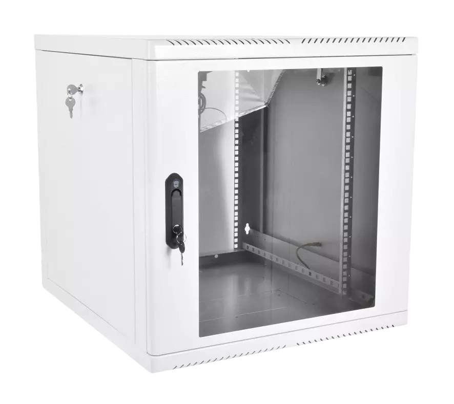 Шкаф телекоммуникационный настенный 9U 600x520 мм, стекло, серый, разборный, ЦМО ШРН-М-9.500 (30144247303)