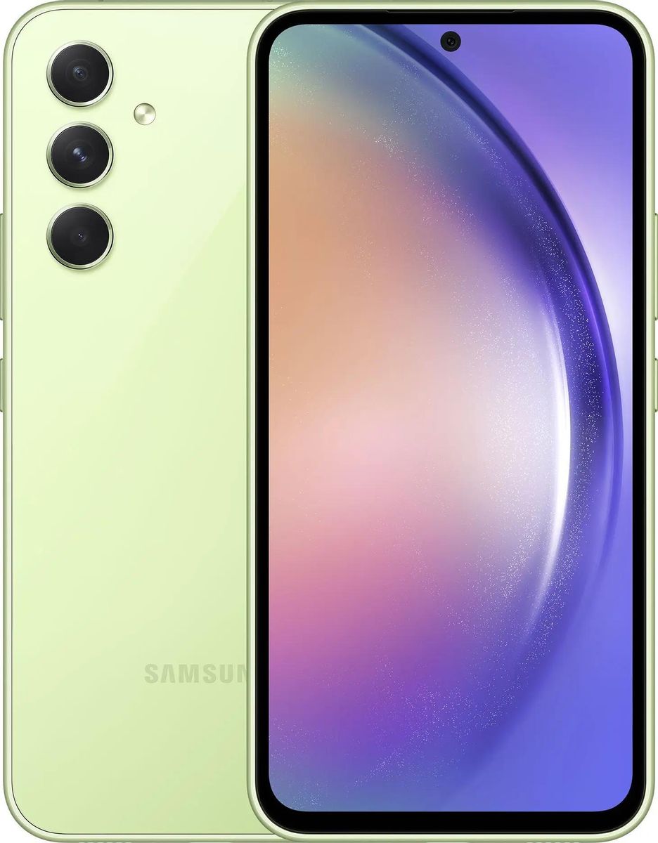 

Смартфон Samsung Galaxy A54 5G, 6.4" 1080x2340 Super AMOLED, Samsung Exynos 1380, 8Gb RAM, 128Gb, 3G/4G/5G, NFC, Wi-Fi, BT, 3xCam, 2-Sim, 5000 мА⋅ч, USB Type-C, Android 13, зеленый (SM-A546ELGCMEA), Galaxy A54 5G