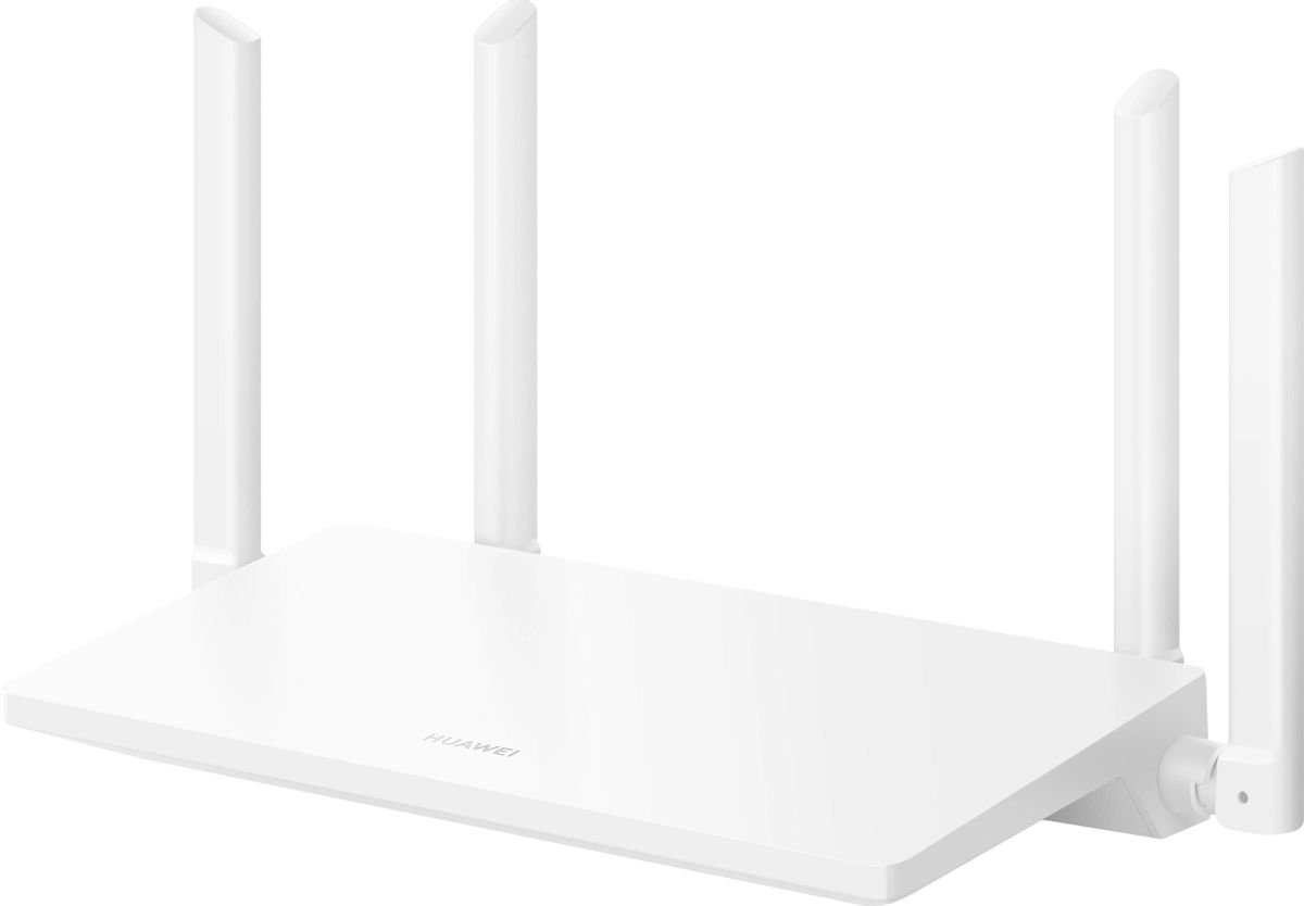 Wi-Fi роутер Huawei AX2 WS7001-22, 802.11a/b/g/n/ac/ax, 2.4 / 5 ГГц, до 1.2 Гбит/с, LAN 3x1 Гбит/с, WAN 3x1 Гбит/с, внешних антенн: 4x5 дБи (53030ADX)