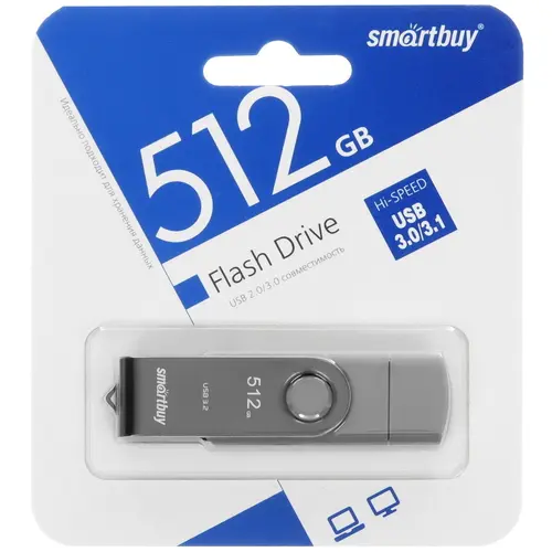 

Флешка 512Gb USB 3.0 SmartBuy Twist Dual SB512GB3DUOTWK, серый (SB512GB3DUOTWK), SB512GB3DUOTWK