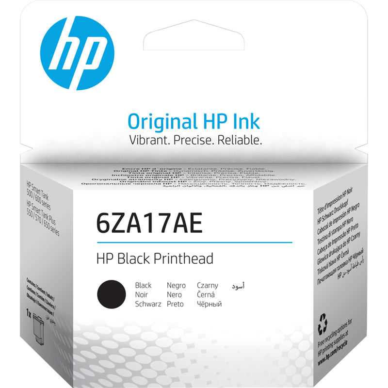 

Печатающая головка HP 6ZA17AE, черный, для SmartTank 500/600 SmartTankPlus 550/570/650 (6ZA17AE), 6ZA17AE