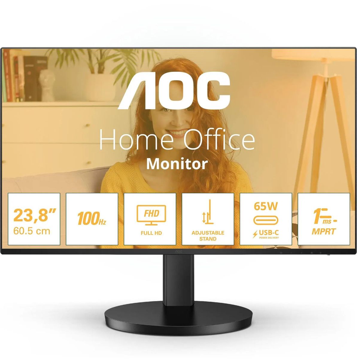 

Монитор 27" AOC Home Office 27B3CF2 IPS, 1920x1080 (16:9), 250кд/м2, 100 Гц, 1 мс, 178°/178°, HDMI, USB Type-C, USB-Hub, черный (27B3CF2), 27B3CF2