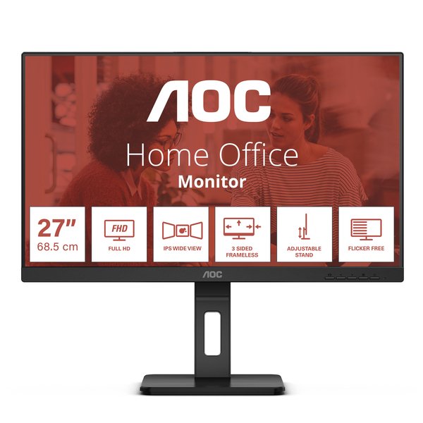 

Монитор 27" AOC 27E3QAF IPS, 1920x1080 (16:9), 300кд/м2, 4 мс, 178°/178°, HDMI, DisplayPort, черный (27E3QAF), 27E3QAF
