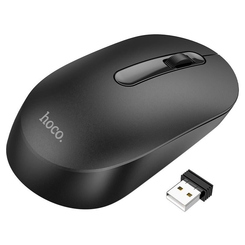 

Мышь беспроводная HOCO GM14, 1200dpi, оптическая светодиодная, USB, черный (6931474757869), GM14