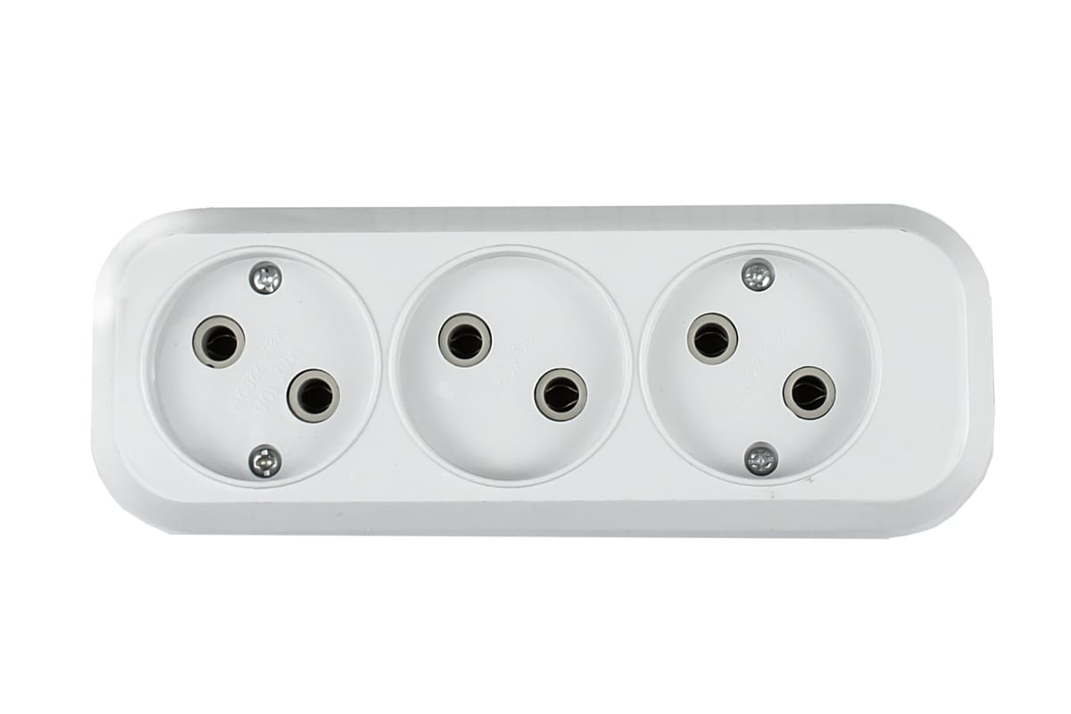 

Колодка удлинителя IN HOME У-3-GRAND 3-розетки, 10А, б/з, белый (4690612000473), У-3-GRAND