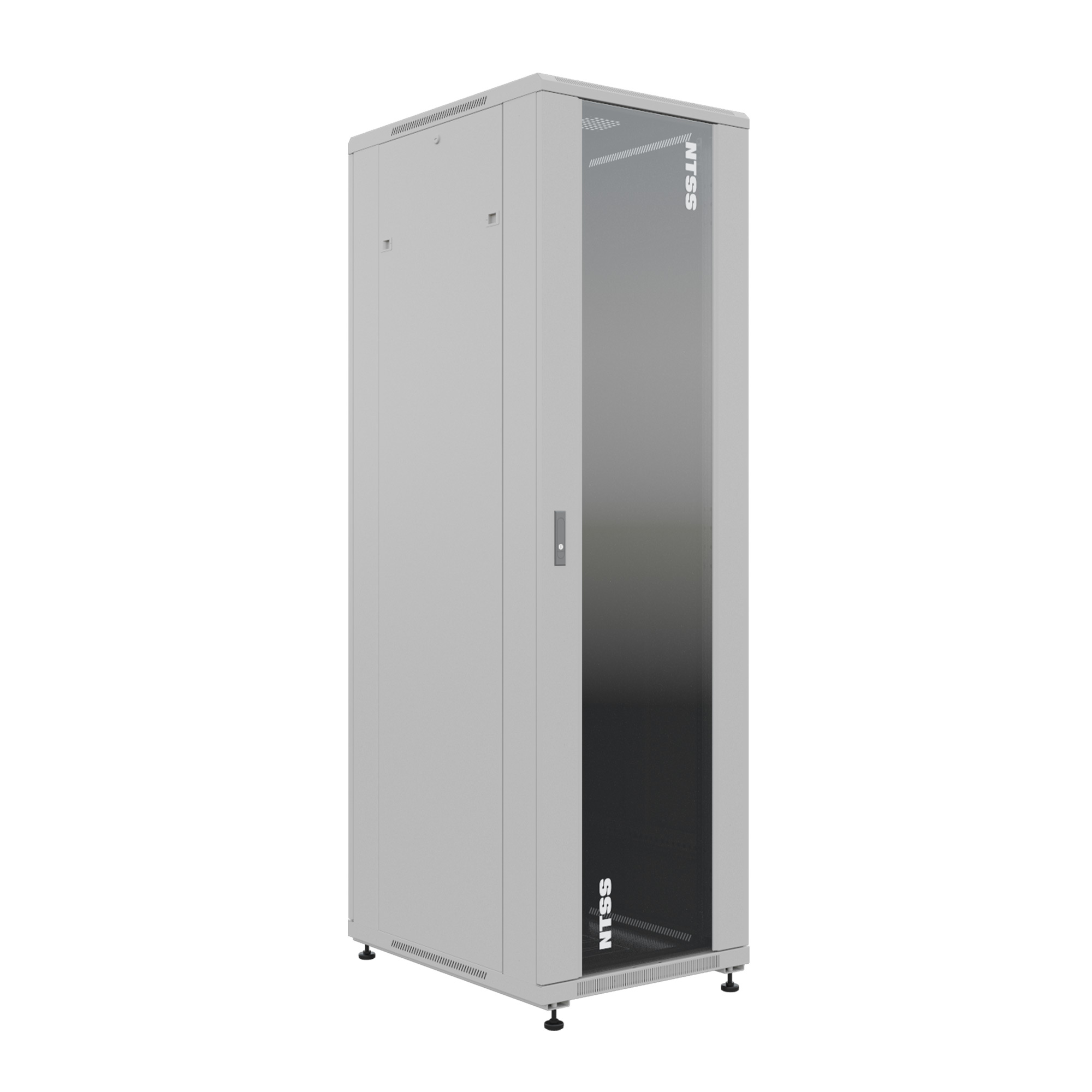 Шкаф серверный напольный 22U 600x800 мм, стекло/металл, серый, NTSS ПРЕМИУМ NTSS-R22U6080GS (NTSS-R22U6080GS)