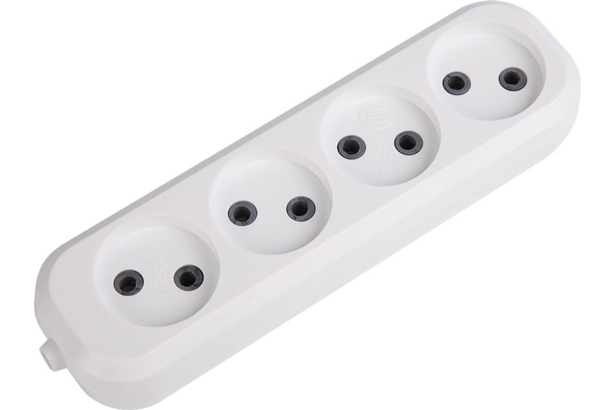 

Колодка удлинителя Rexant 4-розетки, 6А, б/з, белый (11-8715)