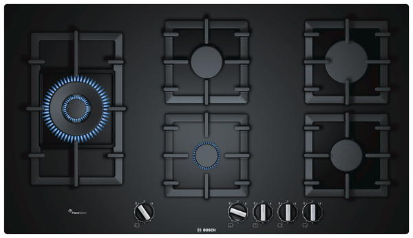 

Газовая варочная панель Bosch Serie 6 PPS9A6B90, 5 конфорок, черный (PPS9A6B90), Черная, PPS9A6B90