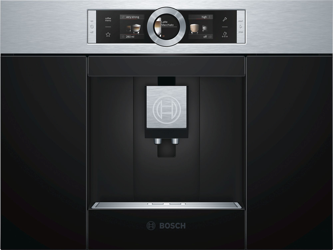 Кофемашина автоматическая Bosch Serie 8 CTL636ES1, зерновой / молотый, 2.4 л, автоматический капучинатор, керамические жернова, дисплей, серебристый, 1.6 кВт (CTL636ES1)