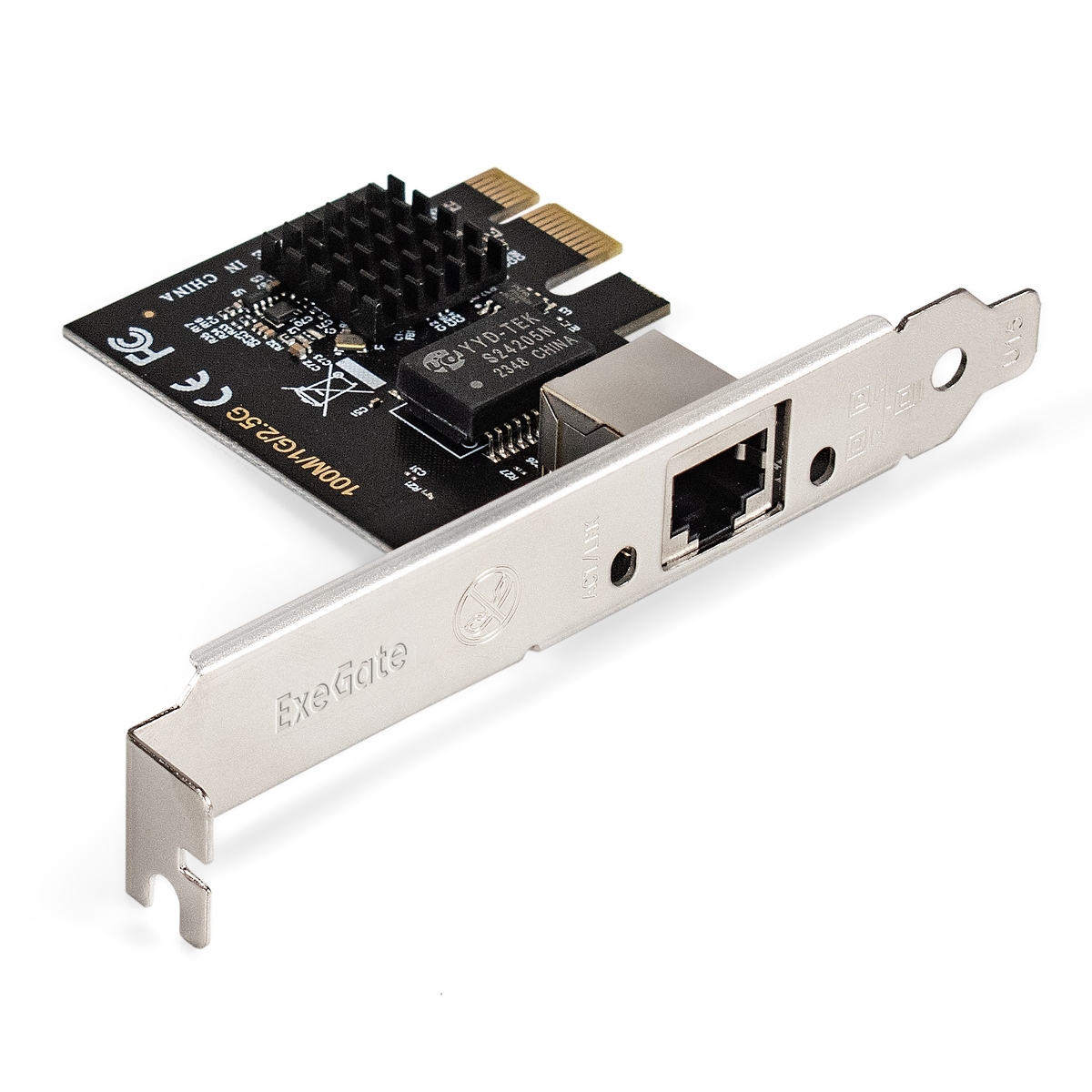 

Сетевая карта ExeGate EXE-251, 1xRJ-45, 2.5 Гбит/с, PCI-E, Retail (EX296212RUS), EXE-251