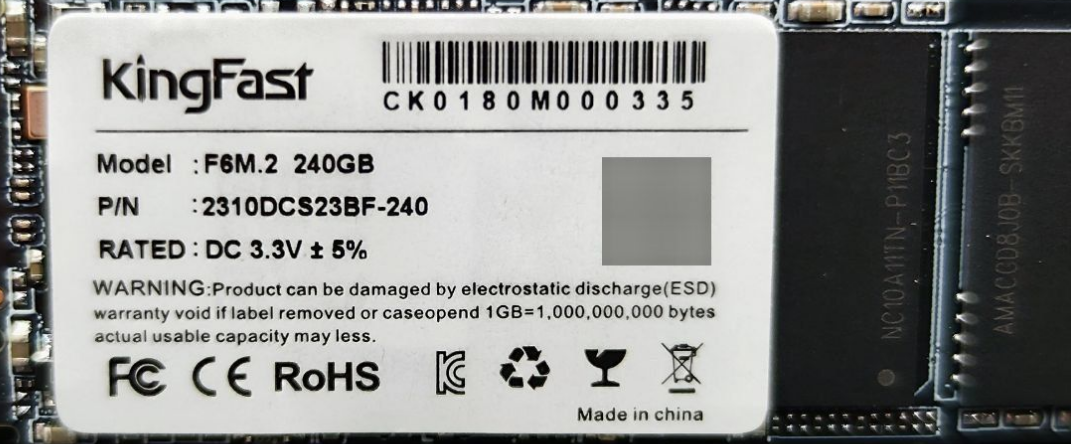 

Твердотельный накопитель (SSD) KingFast 240Gb, 2280, M.2 (KF2310DCS23BF-240) Bulk (OEM)
