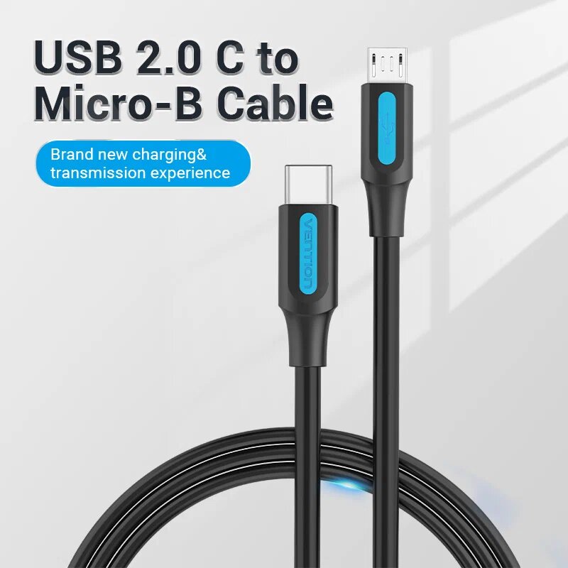

Кабель USB Type-C-Micro USB, 1.5 м, черный, Vention COVBG (COVBG), COVBG