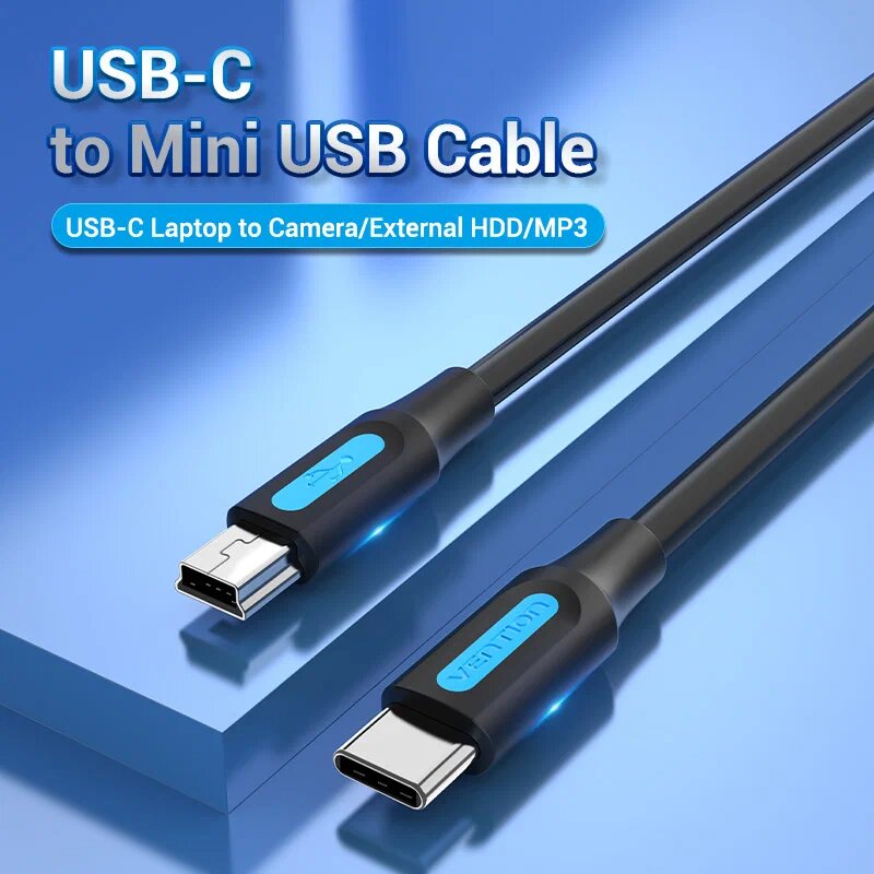 

Кабель USB Type-C-Mini USB, 1.5 м, черный, Vention COWBG (COWBG), COWBG
