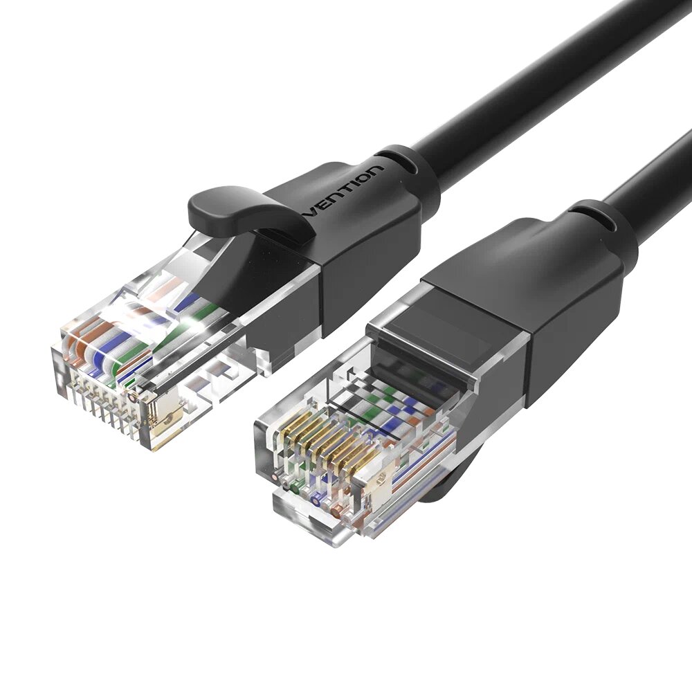 

Патч-корд UTP кат.6, 10 м, RJ45-RJ45, черный, CU, плоский, Vention IBEBL (IBEBL), IBEBL