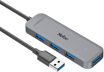 USB-концентратор Netac WF11, 3xUSB 3.0, серый (NT08WF11-30GR)