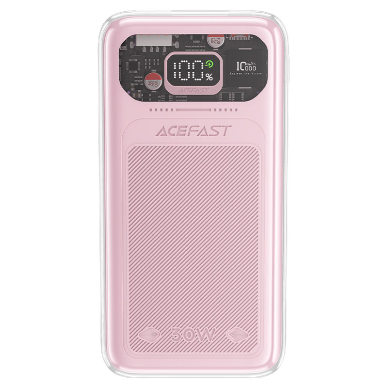 

Портативный аккумулятор (Powerbank) Acefast M1-10000, 10 А·ч, 2xUSB, 3А, Type-C, QC, PD, розовый (AF-M1-CB), M1-10000