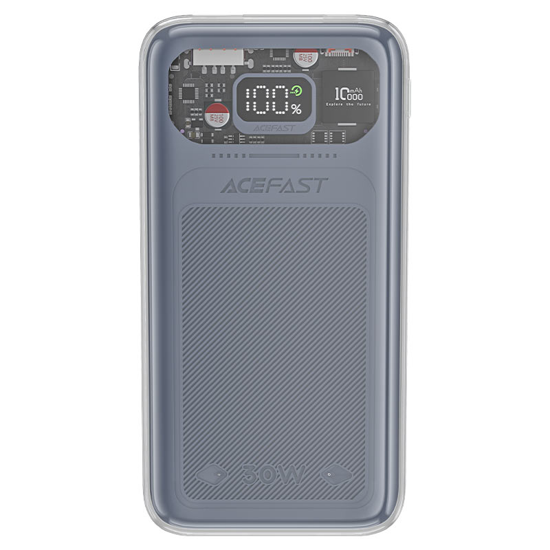 Портативный аккумулятор (Powerbank) Acefast M1-10000, 10 А·ч, 2xUSB, 3А, Type-C, QC, PD, серый (AF-M1-MG)