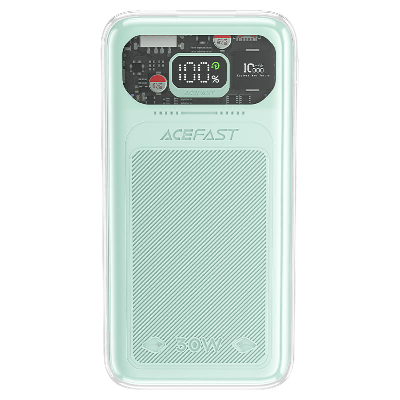 Портативный аккумулятор (Powerbank) Acefast M1-10000, 10 А·ч, 2xUSB, 3А, Type-C, QC, PD, зеленый (AF-M1-MM)