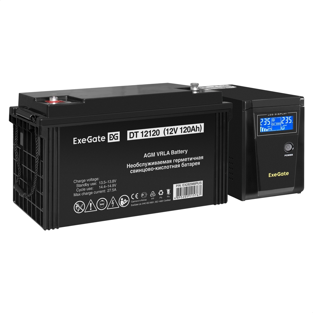 

Инвертор ExeGate SineTower SZ-600/DT 12120 (12В, 120Ач), 600 VA, 360 Вт, EURO, розеток - 1, USB, черный (EX296783RUS) (в комплекте внешний аккумулятор), SZ-600/DT 12120 (12В, 120Ач)