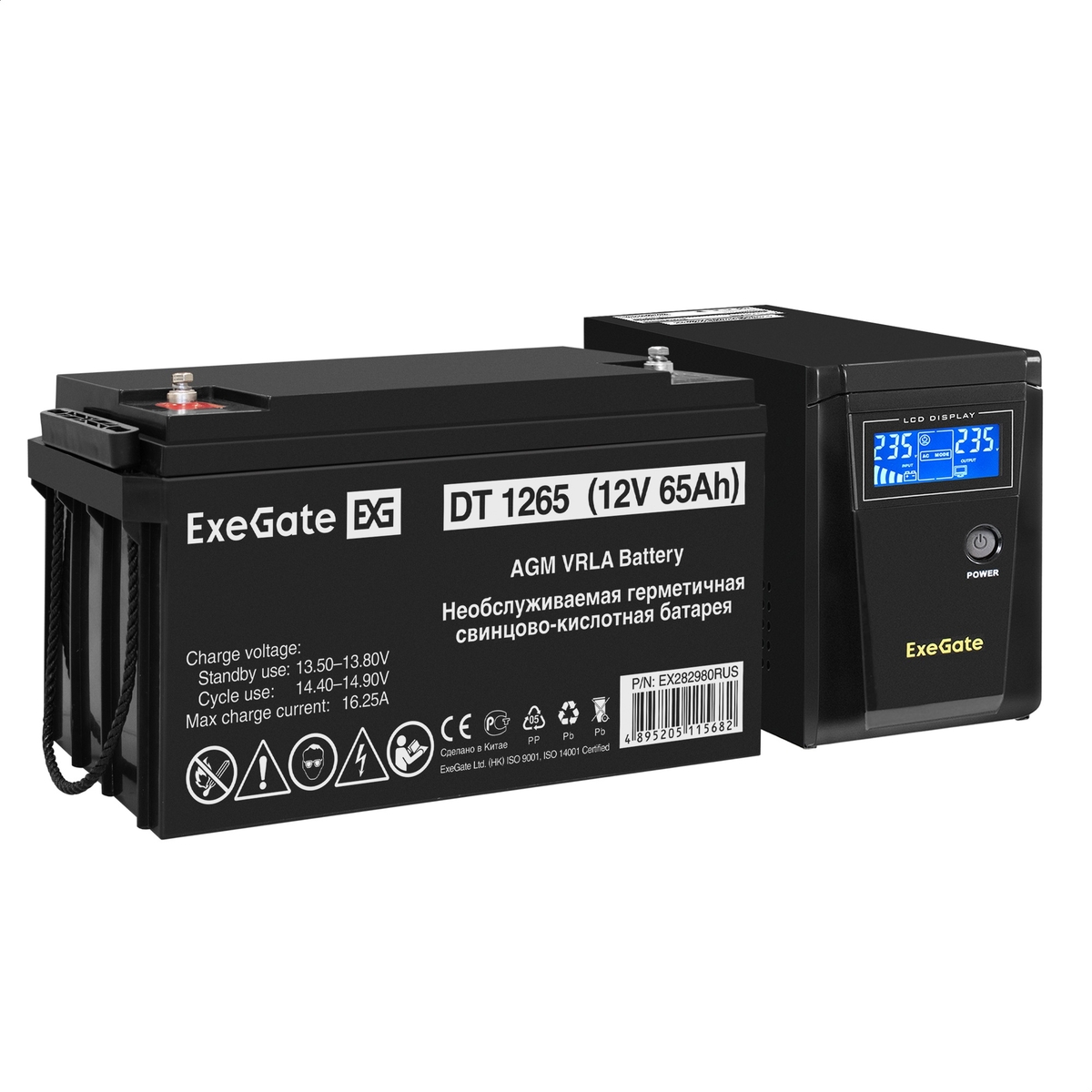 

Инвертор ExeGate SineTower SZ-600/DT 1265 (12В, 65Ач), 600 VA, 360 Вт, EURO, розеток - 1, USB, черный (EX296775RUS) (в комплекте внешний аккумулятор), SZ-600/DT 1265 (12В, 65Ач)