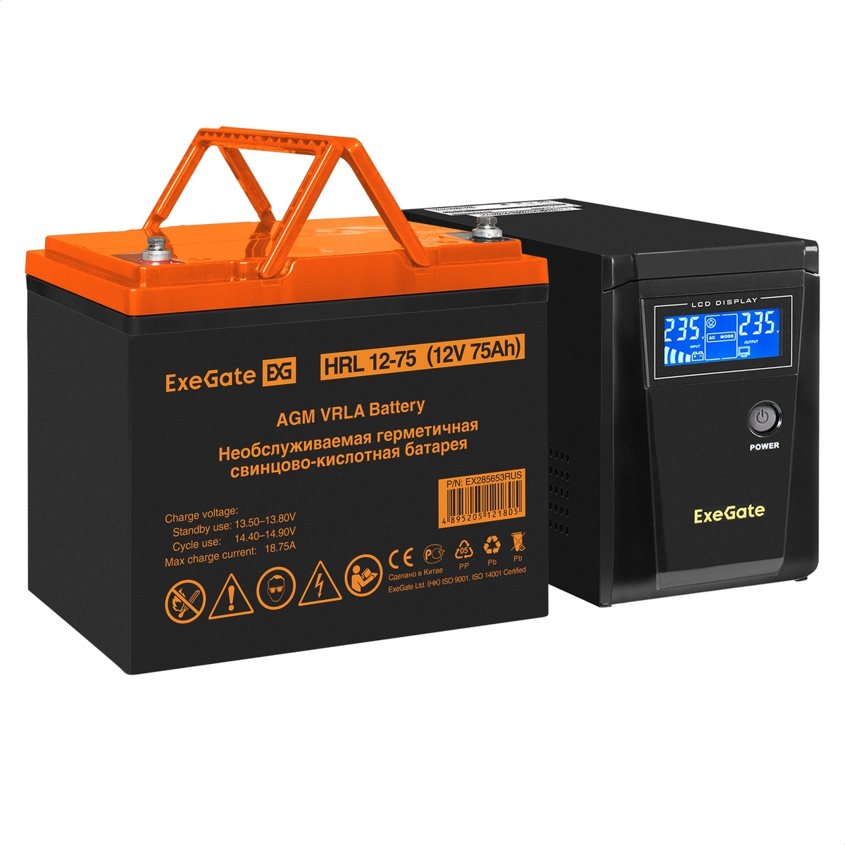

Инвертор ExeGate SineTower SZ-600/HRL 12-75 (12В, 75Ач), 600 VA, 360 Вт, EURO, розеток - 1, USB, черный (EX296778RUS) (в комплекте внешний аккумулятор), SZ-600/HRL 12-75 (12В, 75Ач)