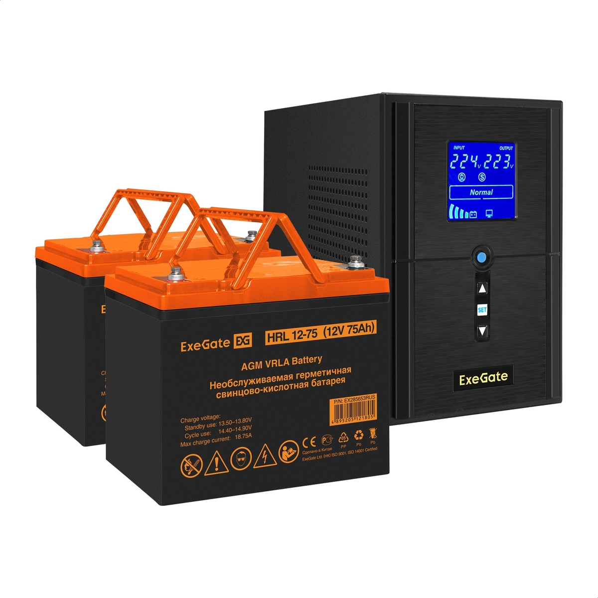 

Инвертор ExeGate SineTower SZ-1000/2 x HRL 12-75 (12В, 75Ач), 1000 В·А, 800 Вт, EURO+IEC, розеток - 3, USB, черный (EX296801RUS) (в комплекте внешний аккумулятор), SZ-1000/2 x HRL 12-75 (12В, 75Ач)