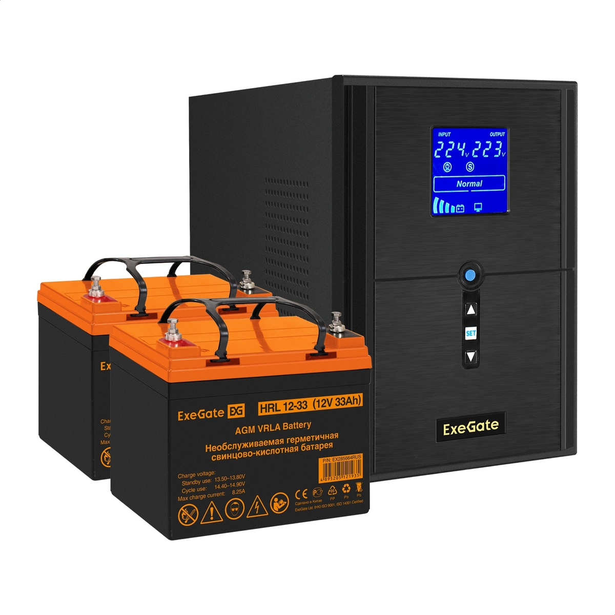 

Инвертор ExeGate SineTower SZ-2000/2 x HRL 12-33 (12В, 33Ач), 2000 В·А, 1.6 кВт, EURO+IEC, розеток - 4, USB, черный (EX296838RUS) (в комплекте внешний аккумулятор), SZ-2000/2 x HRL 12-33 (12В, 33Ач)