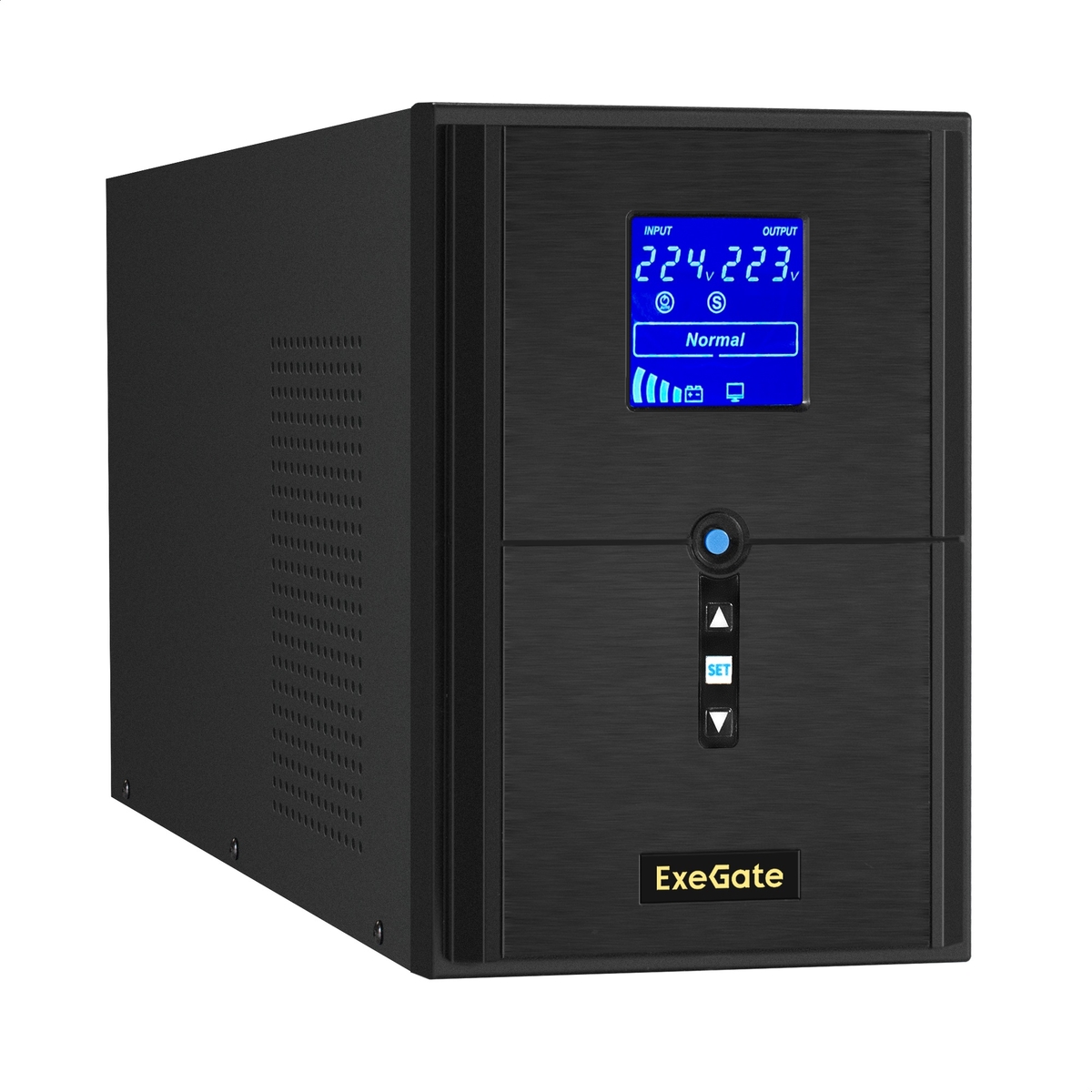 Инвертор ExeGate SineTower SZ-2000.LCD.AVR.3SH.1C13.USB, 2000 В·А, 1.6 кВт, EURO+IEC, розеток - 4, USB, черный (EX295989RUS) (без аккумуляторов)