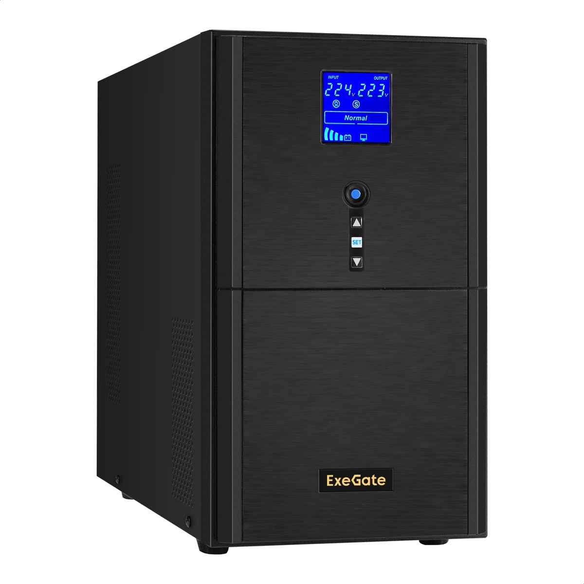 

ИБП ExeGate SineTower SZ-3000.LCD.AVR.3SH.1C13.RJ.USB, 3000 В·А, 2.4 кВт, EURO+IEC, розеток - 4, USB, черный (EX295990RUS) (без аккумуляторов), SZ-3000.LCD.AVR.3SH.1C13.RJ.USB