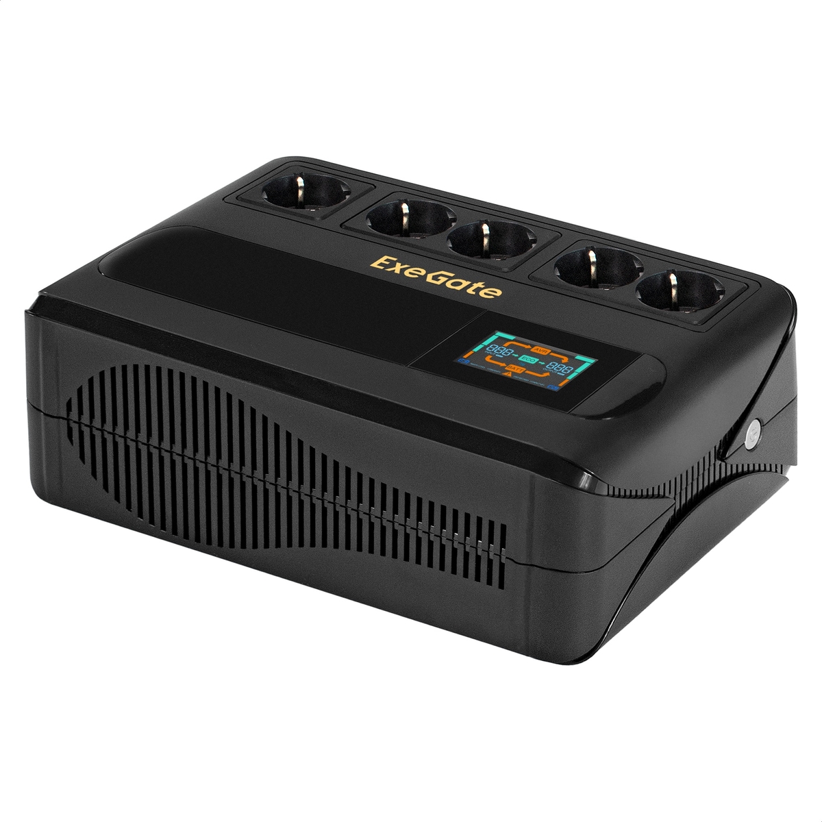 

Инвертор ExeGate NEO SMART BU-1000.LCD.AVR.5SH, 1000 В·А, 500 Вт, EURO, розеток - 5, черный (EX295686RUS), BU-1000.LCD.AVR.5SH
