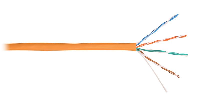 Витая пара UTP кат.5e, 4 пары, CU, 0.51 мм, 305м., внутренний, одножильный, нг(А)-HF (LSZH), оранжевый, NIKOMAX (NMC 4100C-OR)