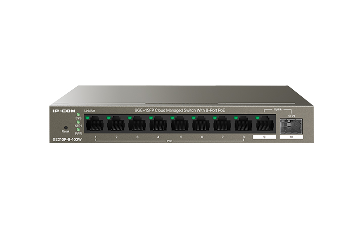 

Коммутатор IP-Com G2210P-8-102W, управляемый, кол-во портов: 8x1 Гбит/с SFP 1x1, кол-во SFP/uplink: RJ-45 1x1 Гбит/с, PoE: 8x30 Вт (макс. 92 Вт) (G2210P-8-102W), G2210P-8-102W