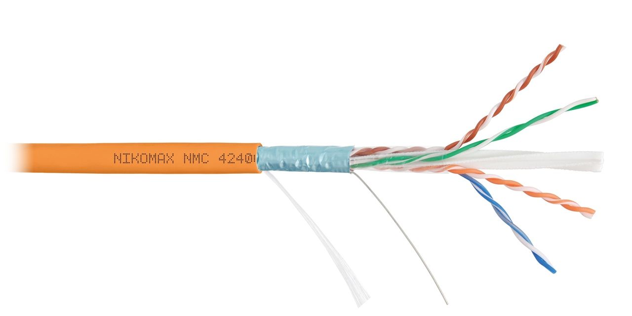 Витая пара FTP кат.6, 4 пары, CU, 0.55 мм, 305м., внутренний, одножильный, нг(А)-HF, оранжевый, NIKOMAX (NMC 4240C-OR)