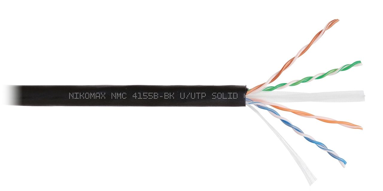 Витая пара NIKOMAX UTP кат.6a 4 пары CU 500м. (NMC 4155B-BK)