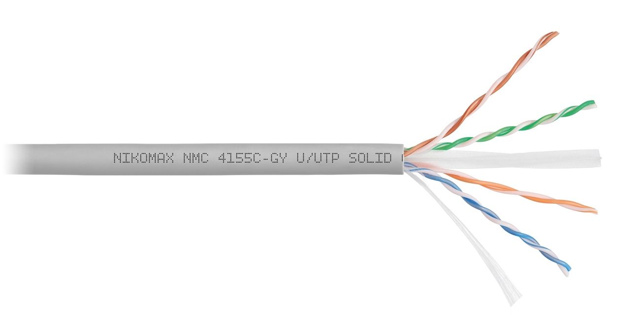 Витая пара NIKOMAX UTP кат.6a 4 пары CU 500м. (NMC 4155C-GY)