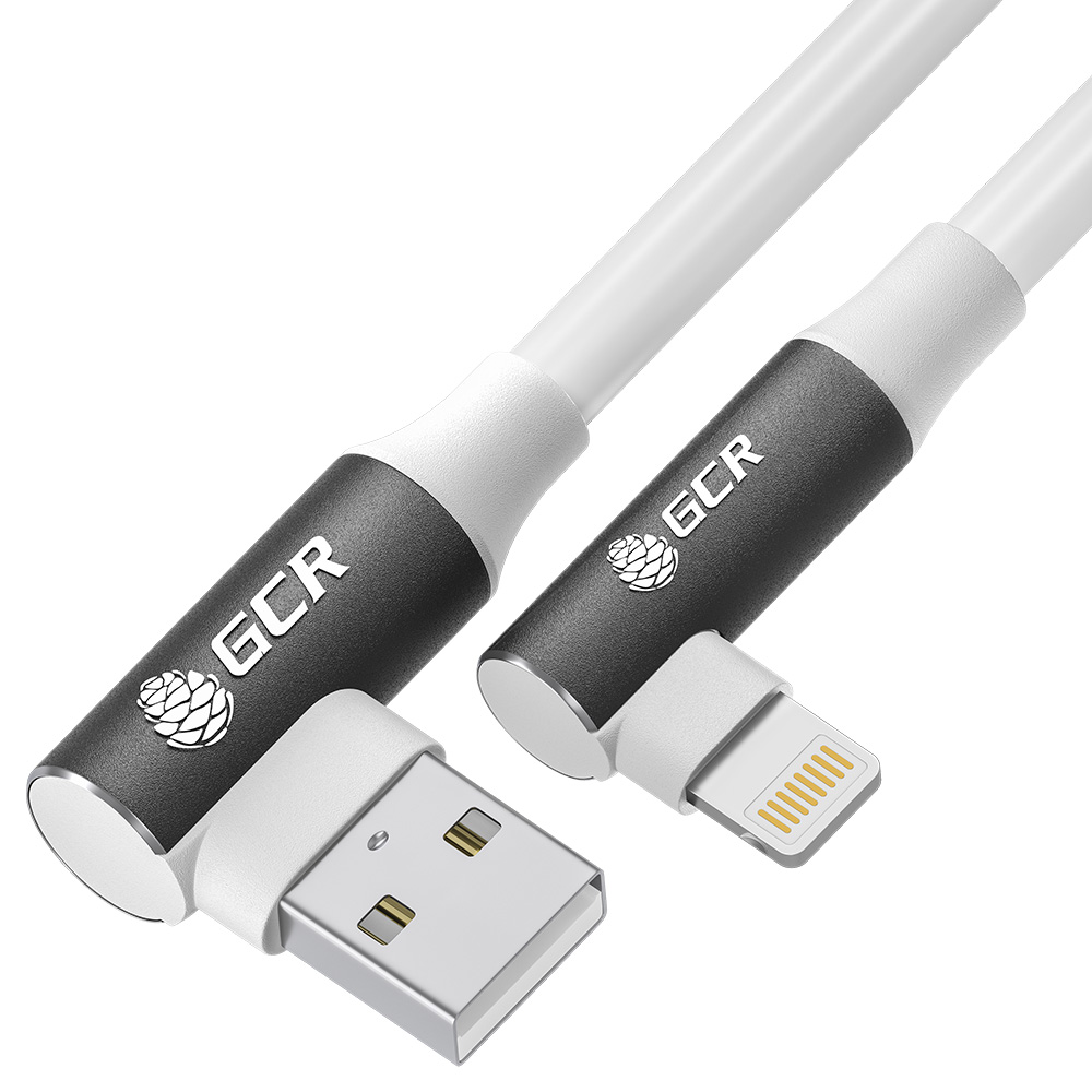 

Кабель USB-Lightning 8-pin, MFi, угловой/угловой, быстрая зарядка, 2.4А, 15 см, белый, Greenconnect Premium (GCR-53917)