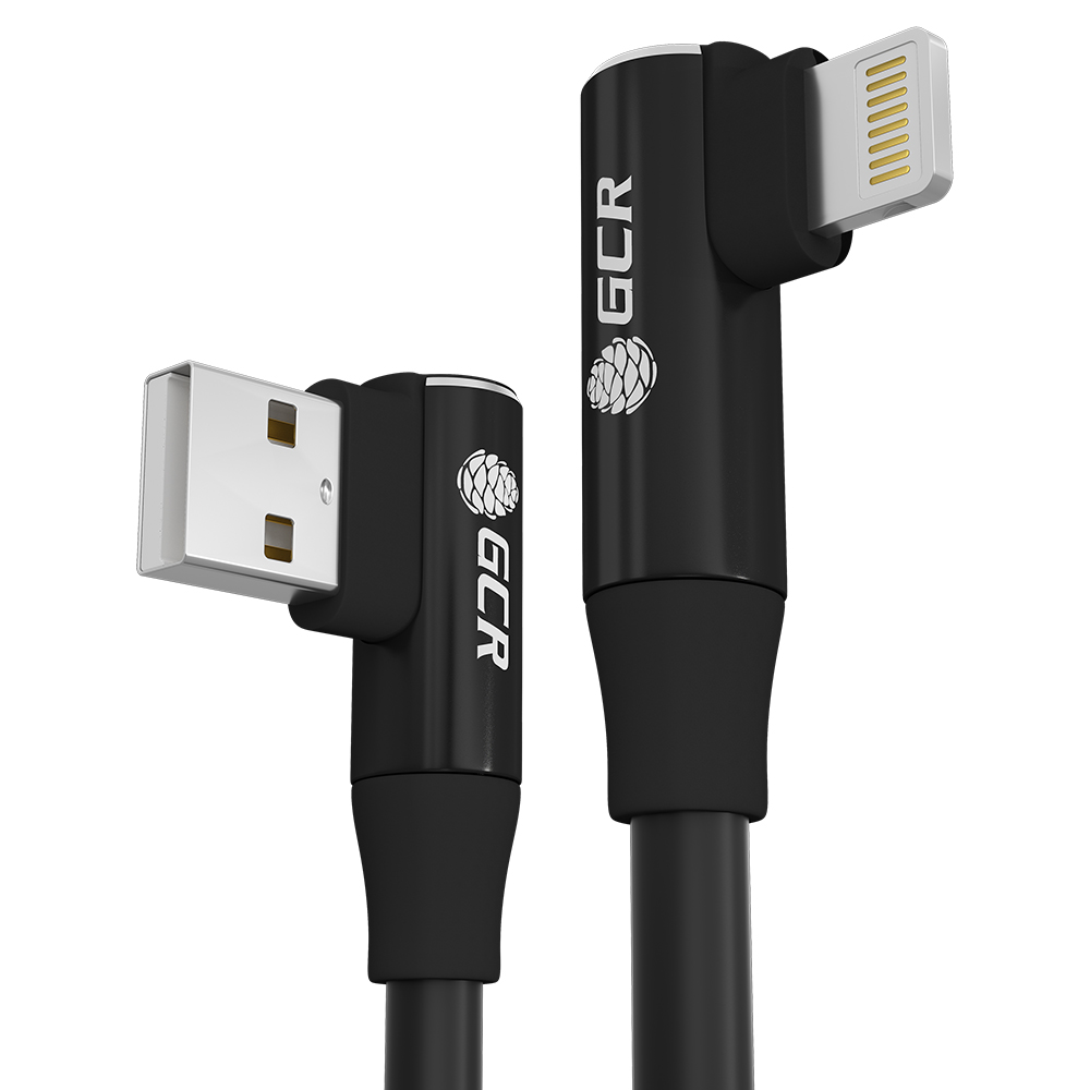 

Кабель USB-Lightning 8-pin, MFi, угловой/угловой, быстрая зарядка, 2.4А, 25 см, черный, Greenconnect Premium (GCR-53446)