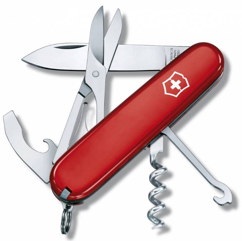 Нож перочинный 15 в 1, красный, VICTORINOX Compact (1.3405)