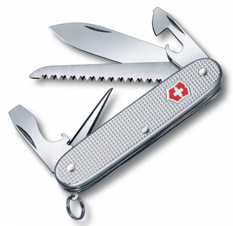 Нож перочинный 9 в 1, серебристый, VICTORINOX Farmer Alox (0.8241.26)